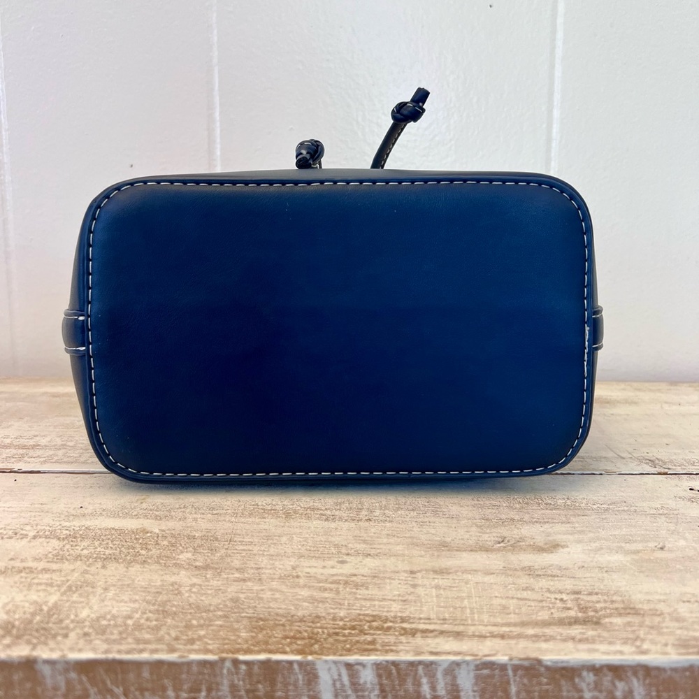 Tan & Blue Mini Shoulder Bucket Bag - Picture 4 of 5
